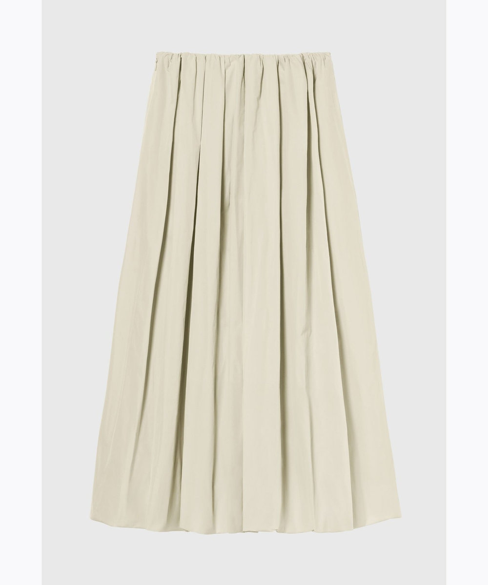 DÉPAREILLÉ POLYESTER TAFFETA TUCK SKIRT / ポリエステルタフタタックスカート ベージュ