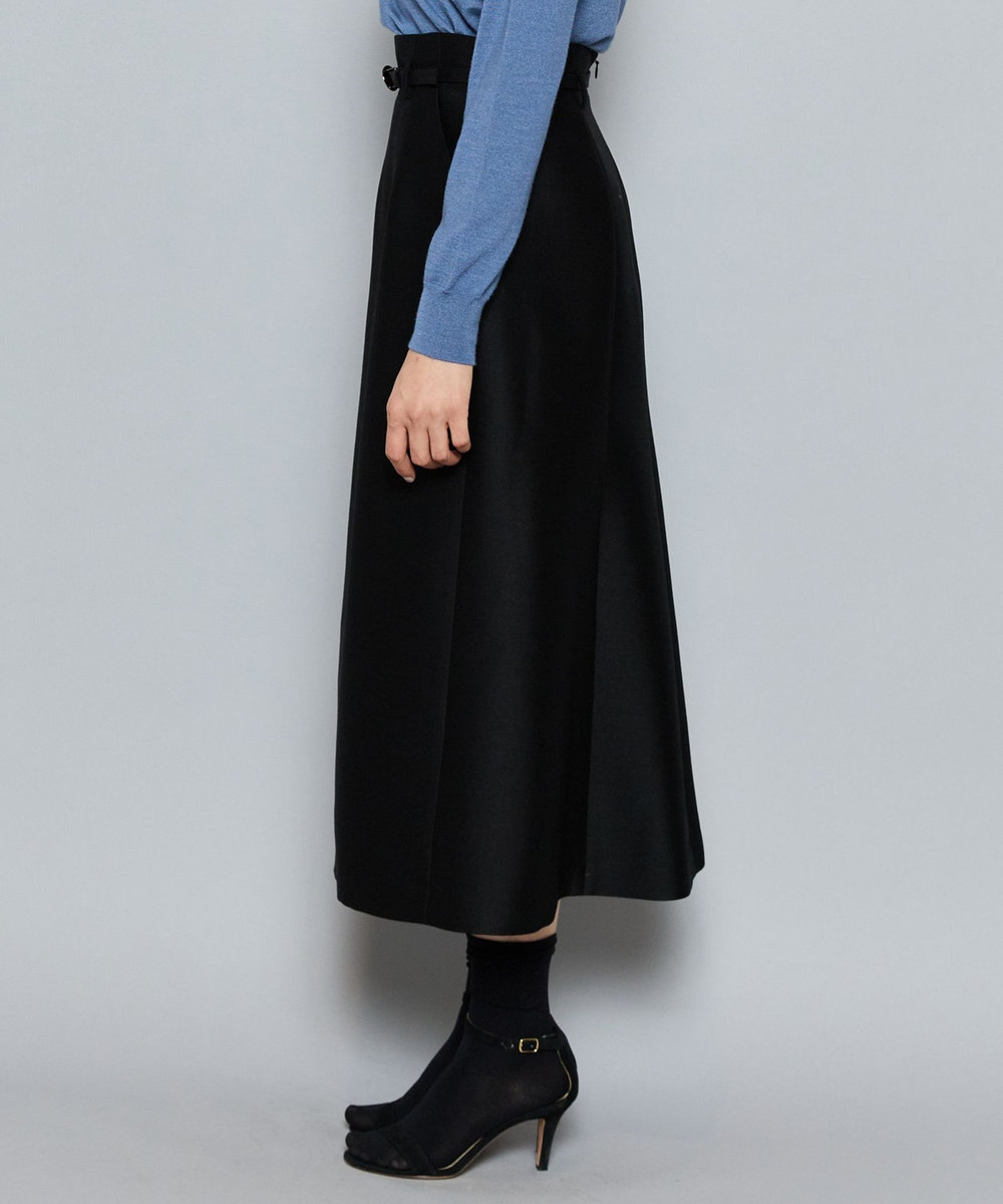L'EQUIPE COUTURIER シルクウールツイルスカート ブラック