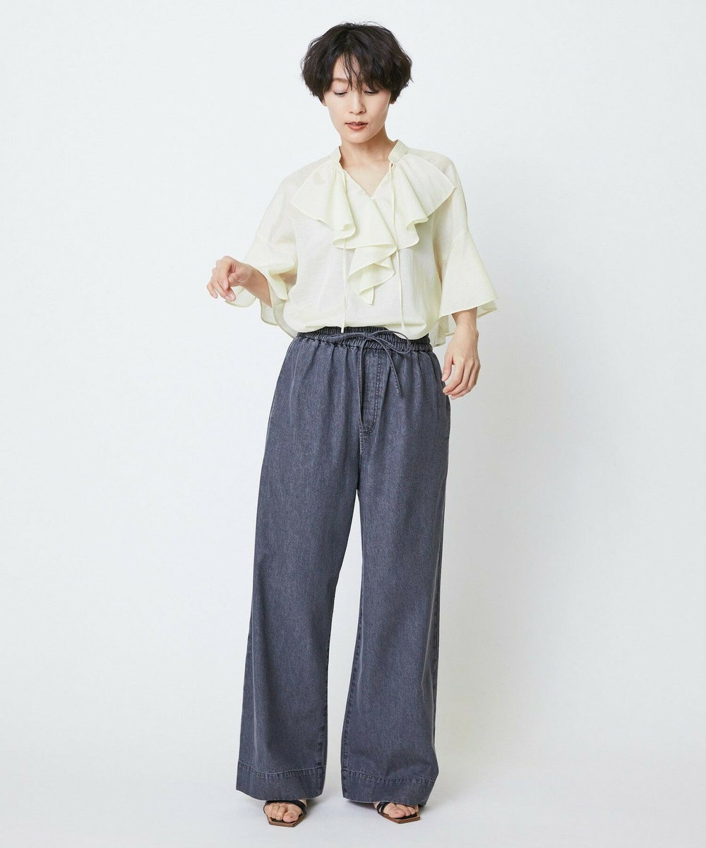 feerique feerique シルキーローンフリルブラウス キナリ
