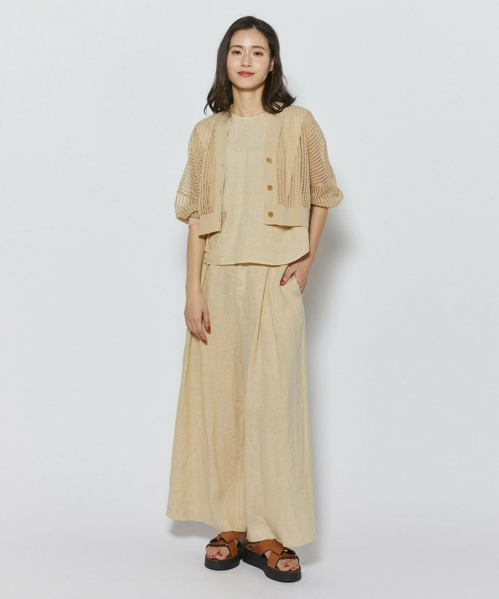 L'EQUIPE ［eclat 2026年5月号掲載商品］ピュアリネンガーメントダイパンツ ベージュ
