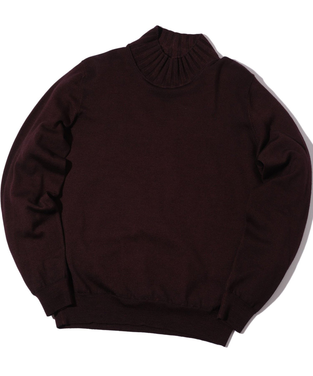 MEN'S BIGI 【FILIPPO DE LAURENTIIS】12G天竺ハイゲージニット ボルドー
