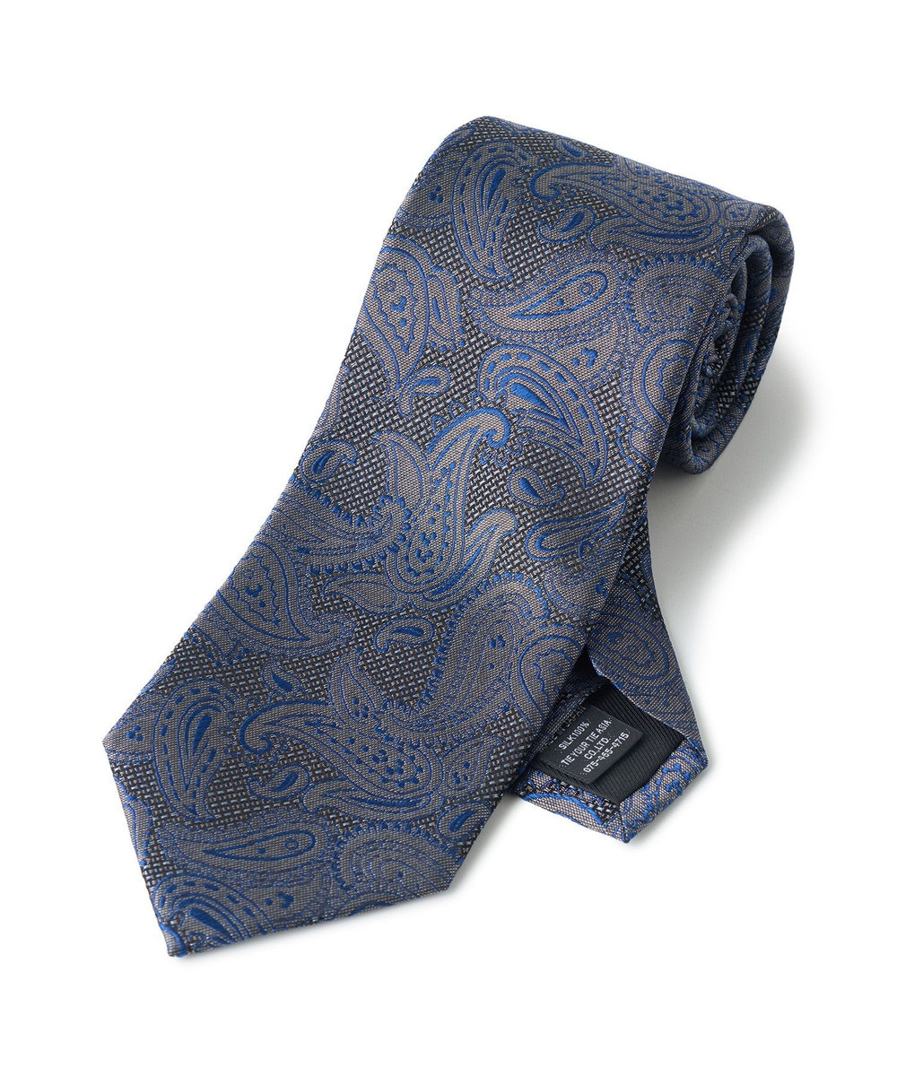 MEN'S BIGI 【TIE YOUR TIE /タイユアタイ】配色ペイズリー柄ネクタイ ネイビー