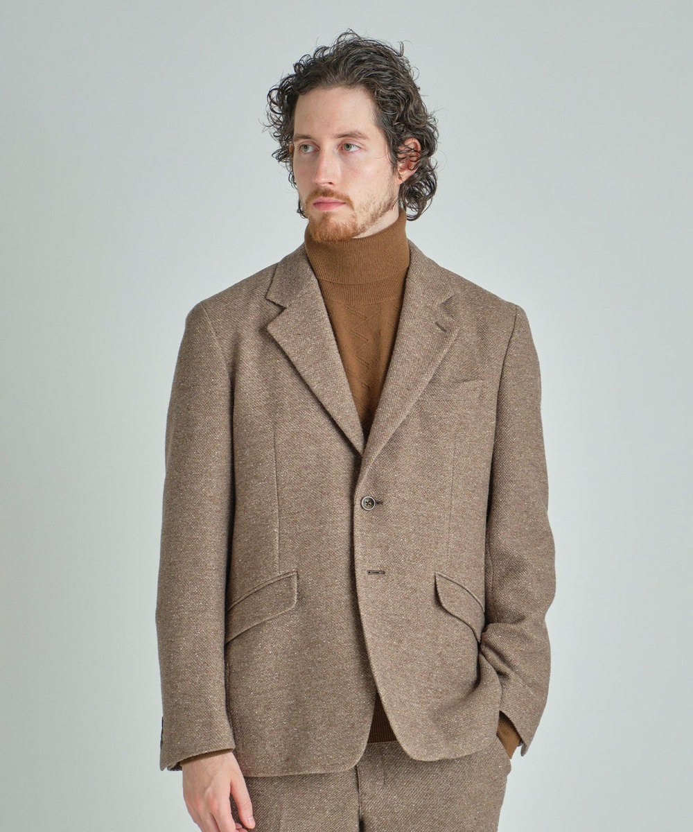 MEN'S BIGI シルクネップウール絡みジャケット ベージュ