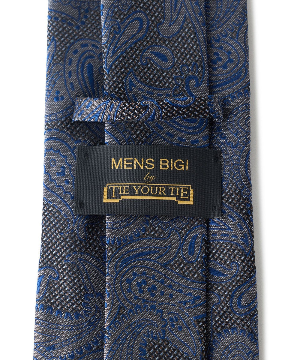 MEN'S BIGI 【TIE YOUR TIE /タイユアタイ】配色ペイズリー柄ネクタイ ネイビー