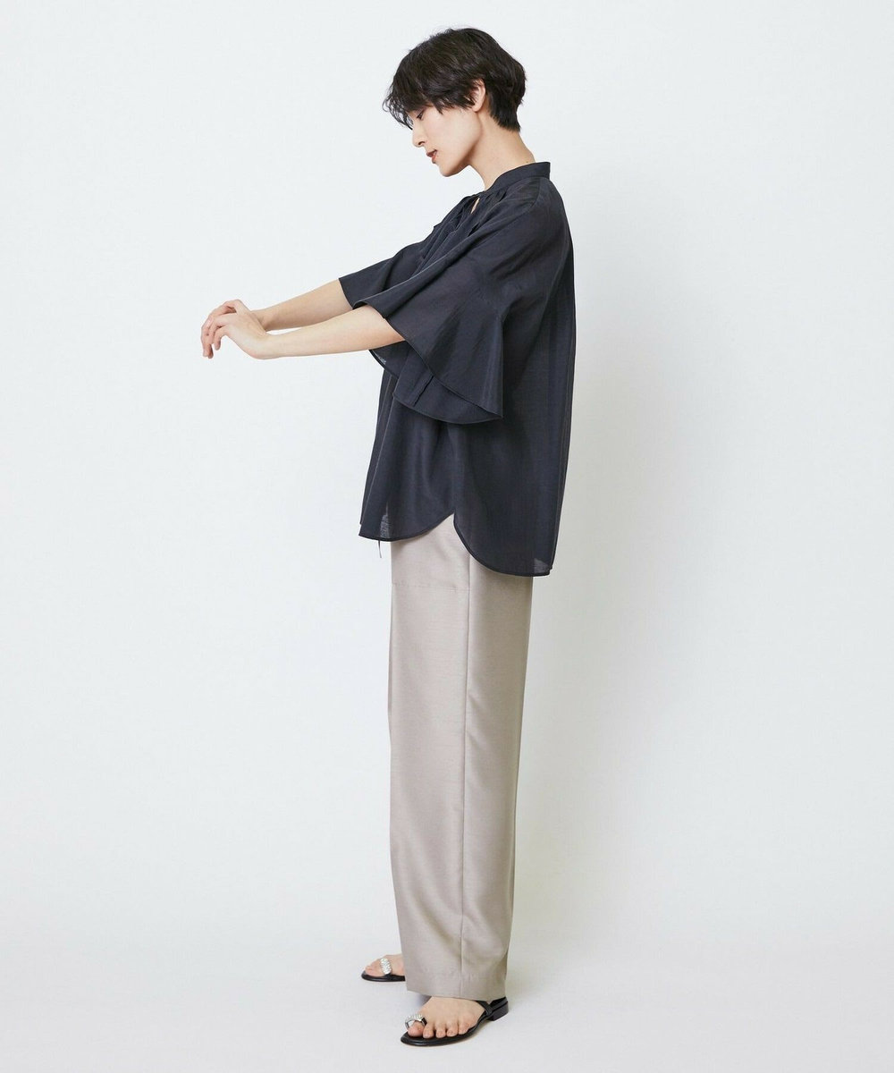 feerique feerique シルキーローンフリルブラウス ブラック