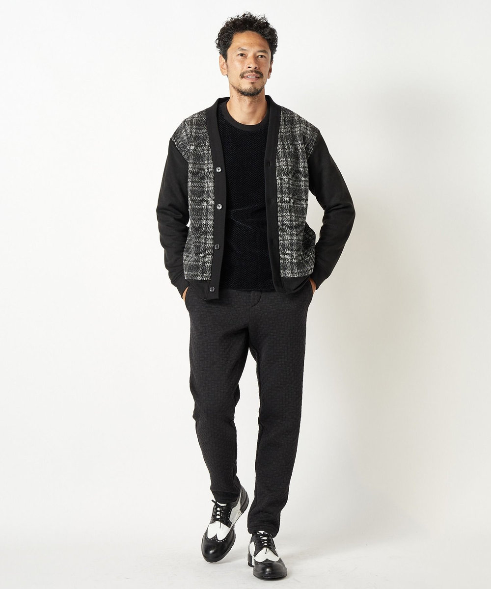 MEN'S BIGI モールジャガードクルーネックカットソー ブラック