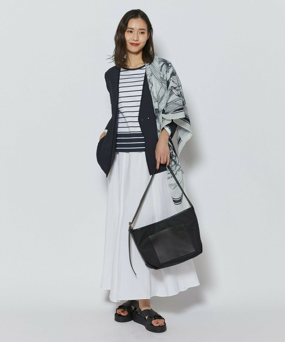 L'EQUIPE ［eclat 2026年5月号掲載商品］バイカラーパネルボーダーカットソー ネイビー