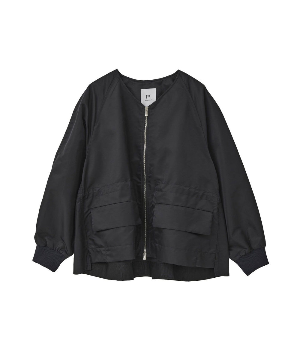 1er Arrondissement ナイロンサテンブルゾン ブラック