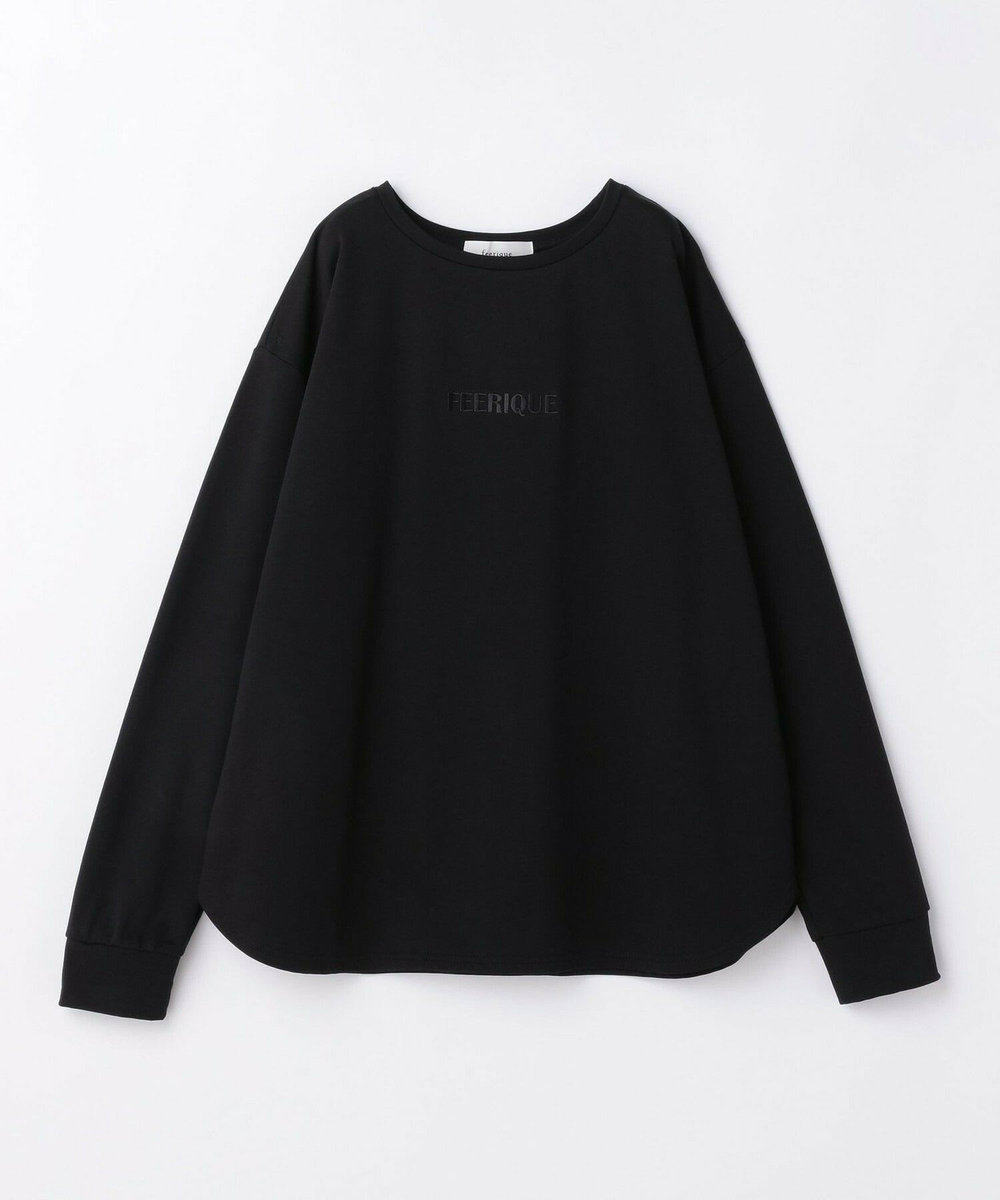 feerique Lサイズ（大きいサイズ） 【大きいサイズ】feerique 　ロゴプリントプルオーバー ブラック