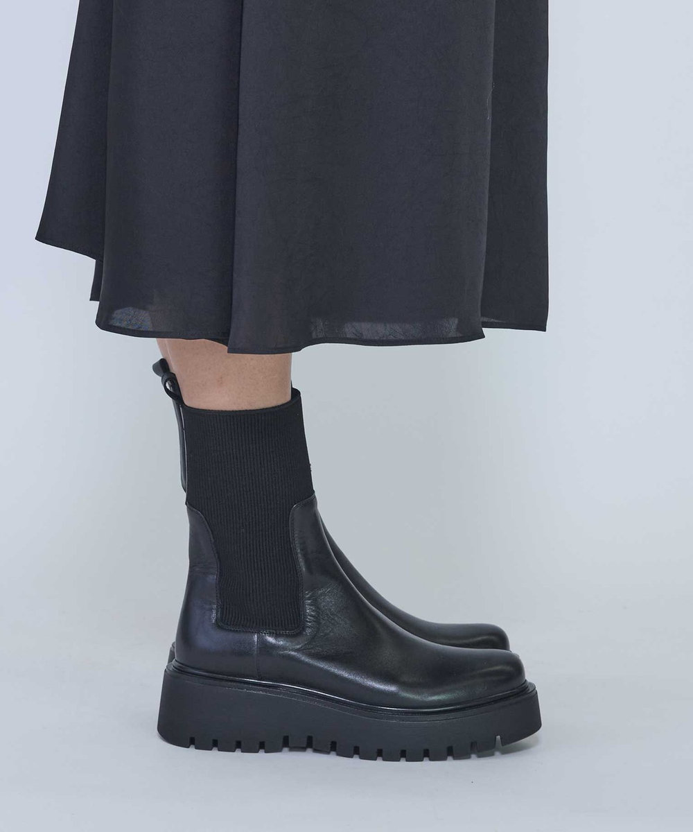 1er Arrondissement ＜CORSO ROMA 9 /コルソローマ ノーヴェ＞"MARY NERO"サイドゴアブーツ ブラック