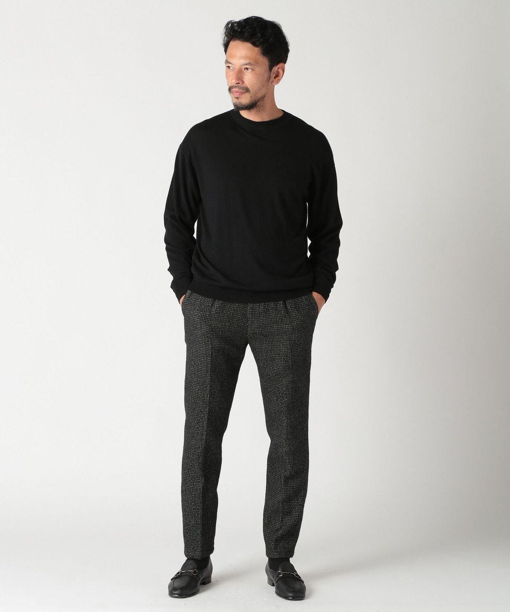 MEN'S BIGI 16Gハイゲージクルーニットソー ブラック