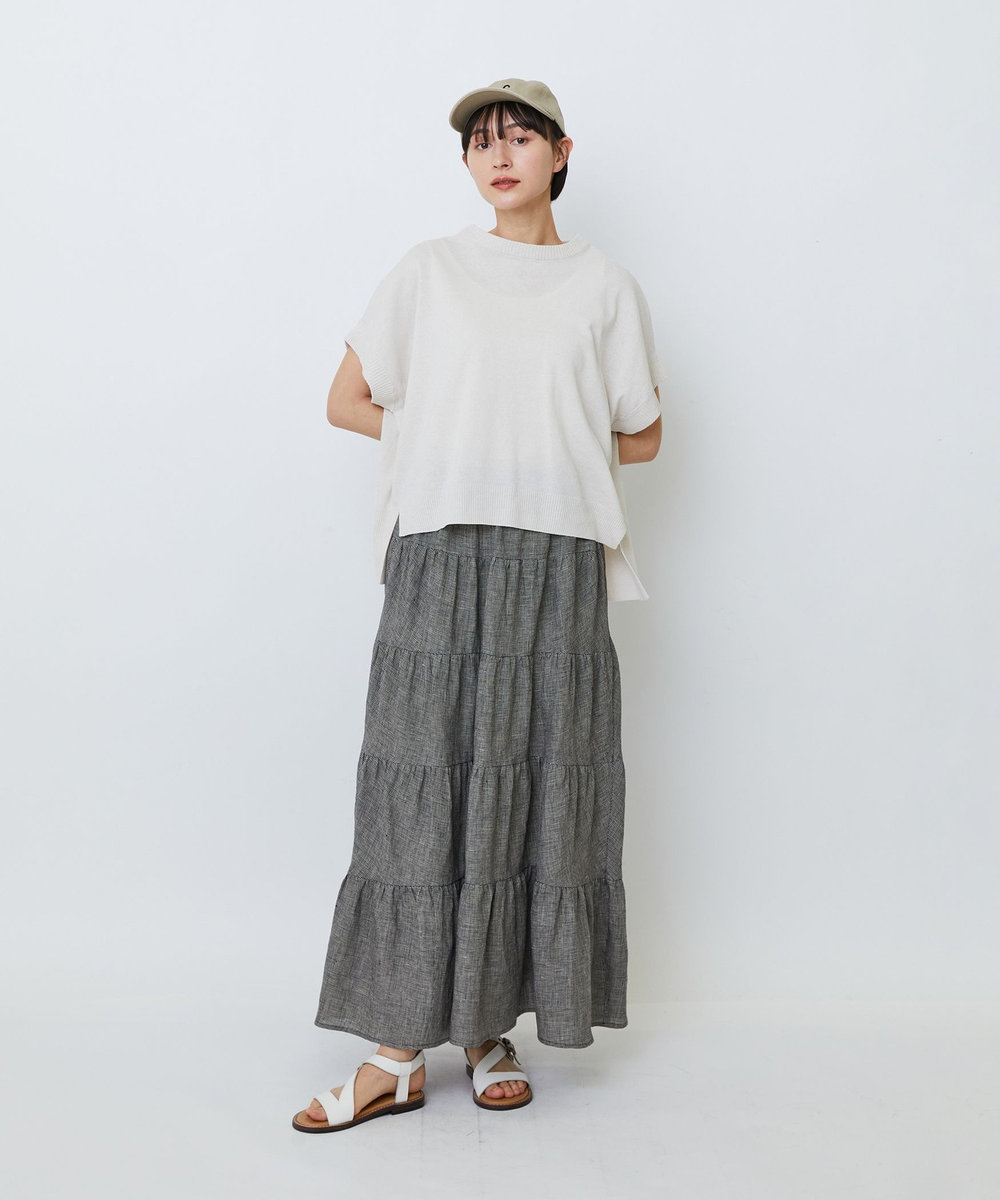 LOISIR 和紙コットン天竺プルオーバー ベージュ