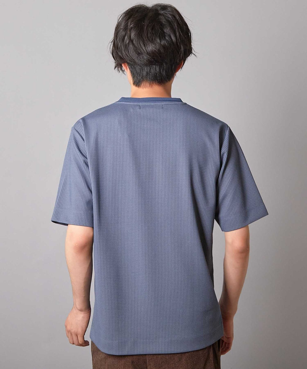 UNION STATION ジャガードストライプTシャツ ブルー