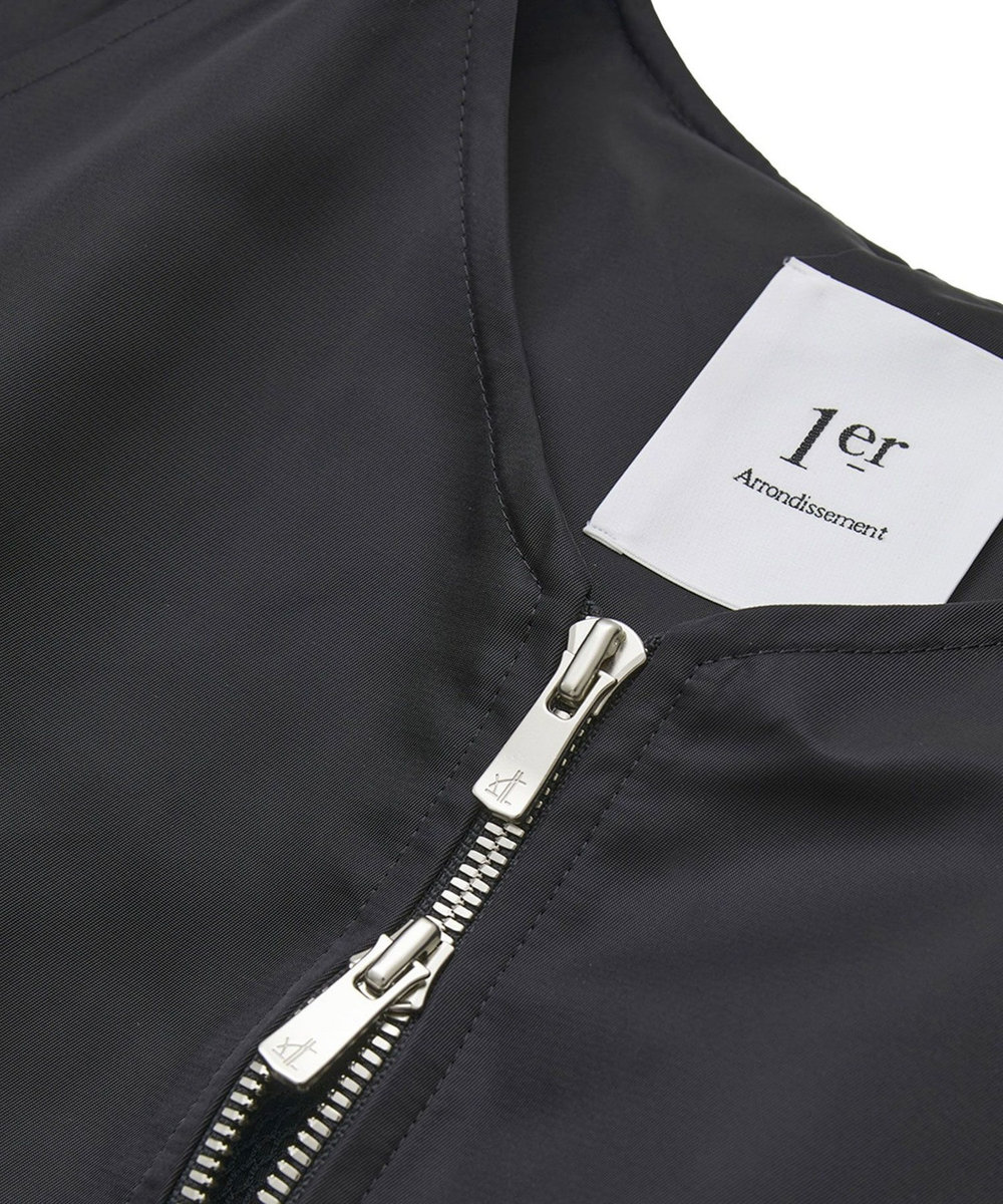 1er Arrondissement ナイロンサテンブルゾン ブラック