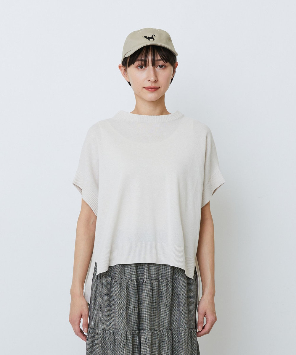 LOISIR 和紙コットン天竺プルオーバー ベージュ