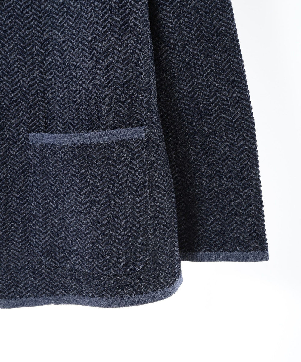 MEN'S BIGI 【ACTIVE TAILOR】ヘリンボーンニットジャケット ネイビー