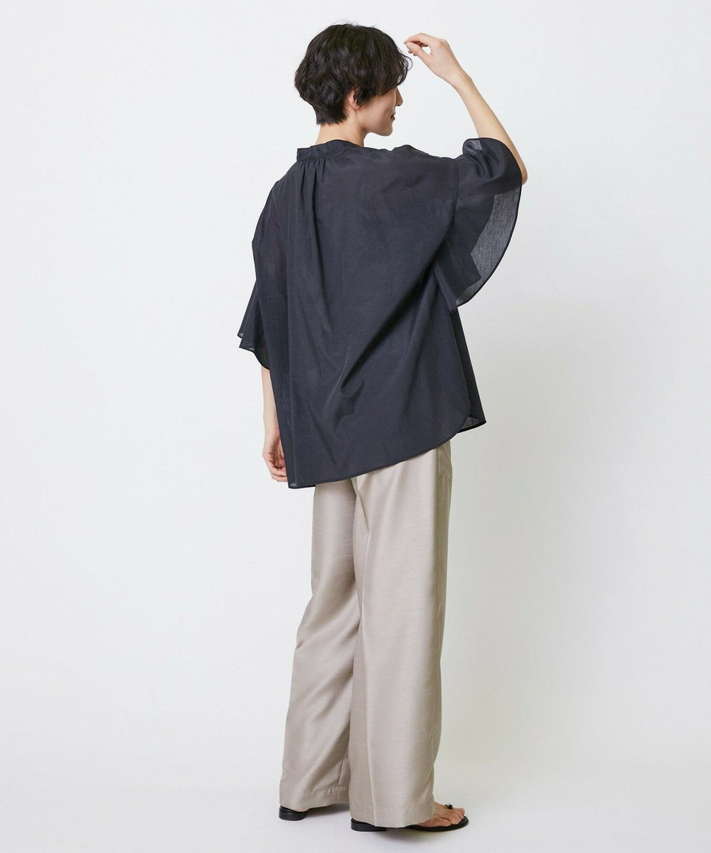 feerique feerique シルキーローンフリルブラウス ブラック