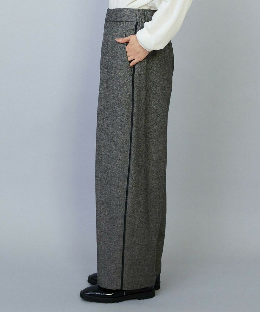 MOGA ウールリネンツイルバレルワイドパンツ グレー