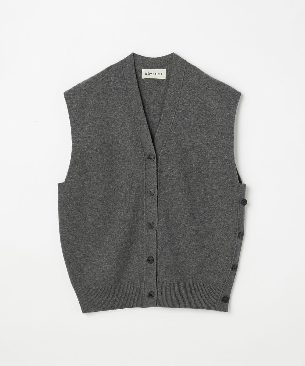 DÉPAREILLÉ HIGH GAUGE SLEEVELESS VEST / ハイゲージスリーブレスベスト チャコールグレー
