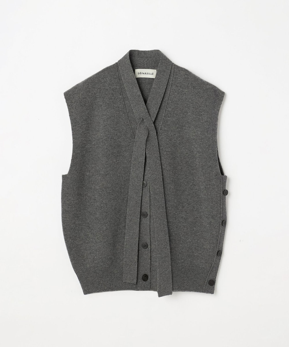 DÉPAREILLÉ HIGH GAUGE SLEEVELESS VEST / ハイゲージスリーブレスベスト チャコールグレー