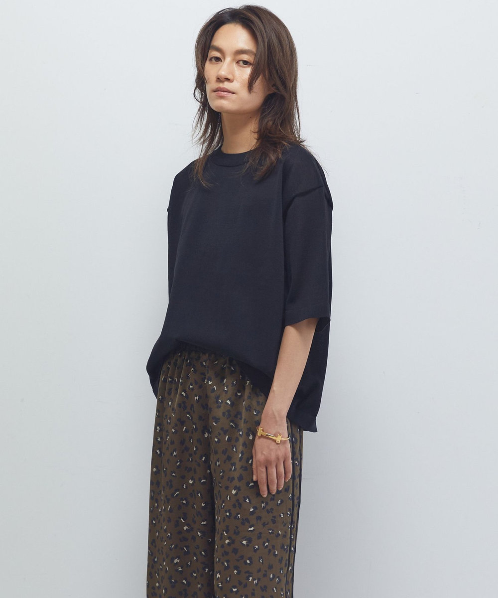 1er Arrondissement ドライニットTシャツ ブラック