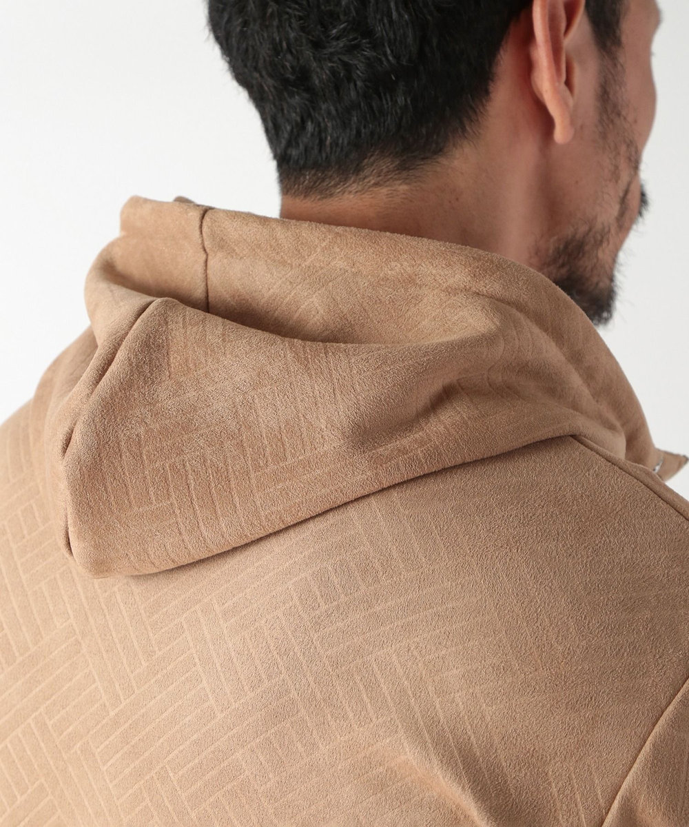 MEN'S BIGI テックスエードエンボスパーカー ベージュ