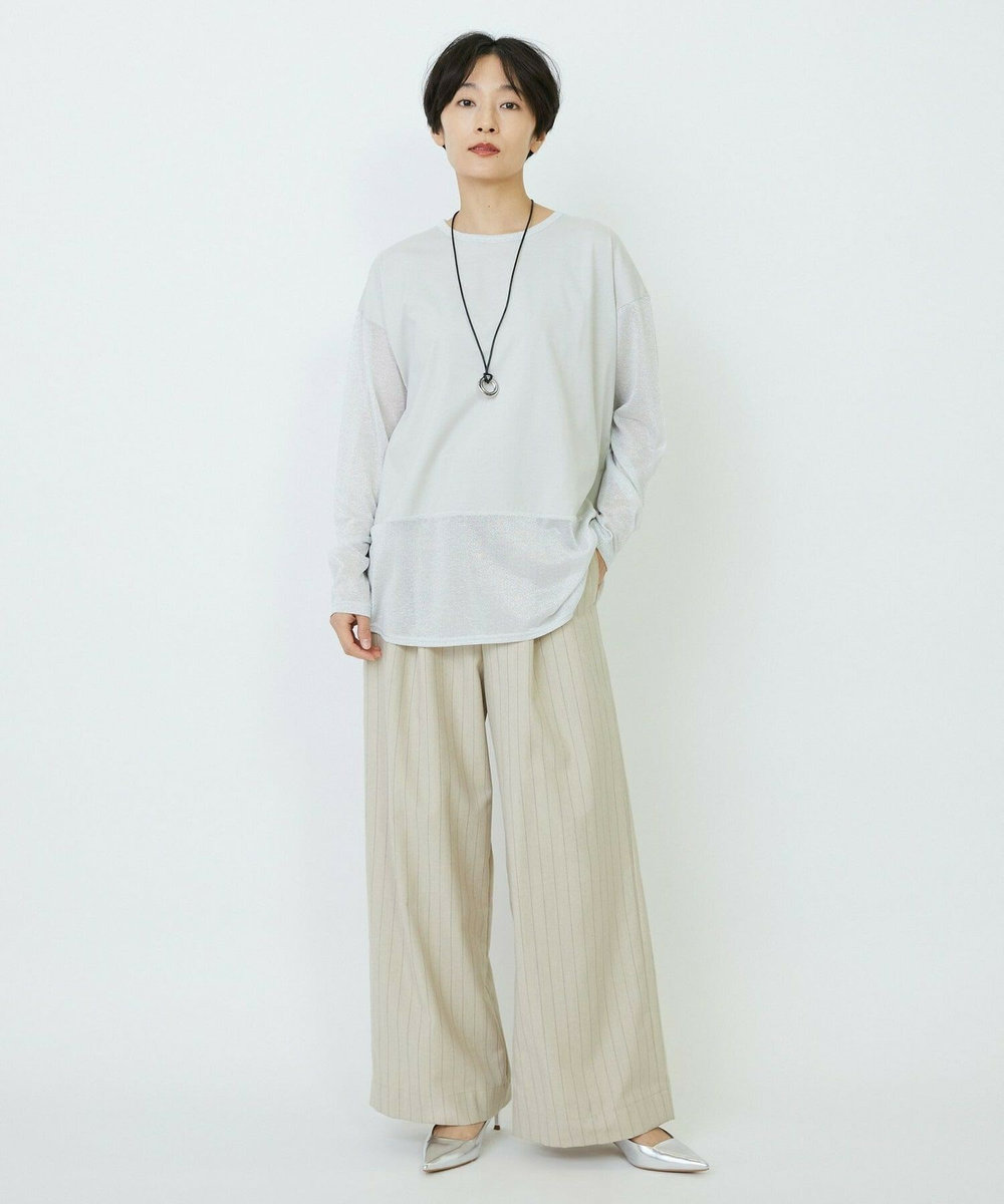 feerique feerique 天竺×ラメ天竺プルオーバー グレー