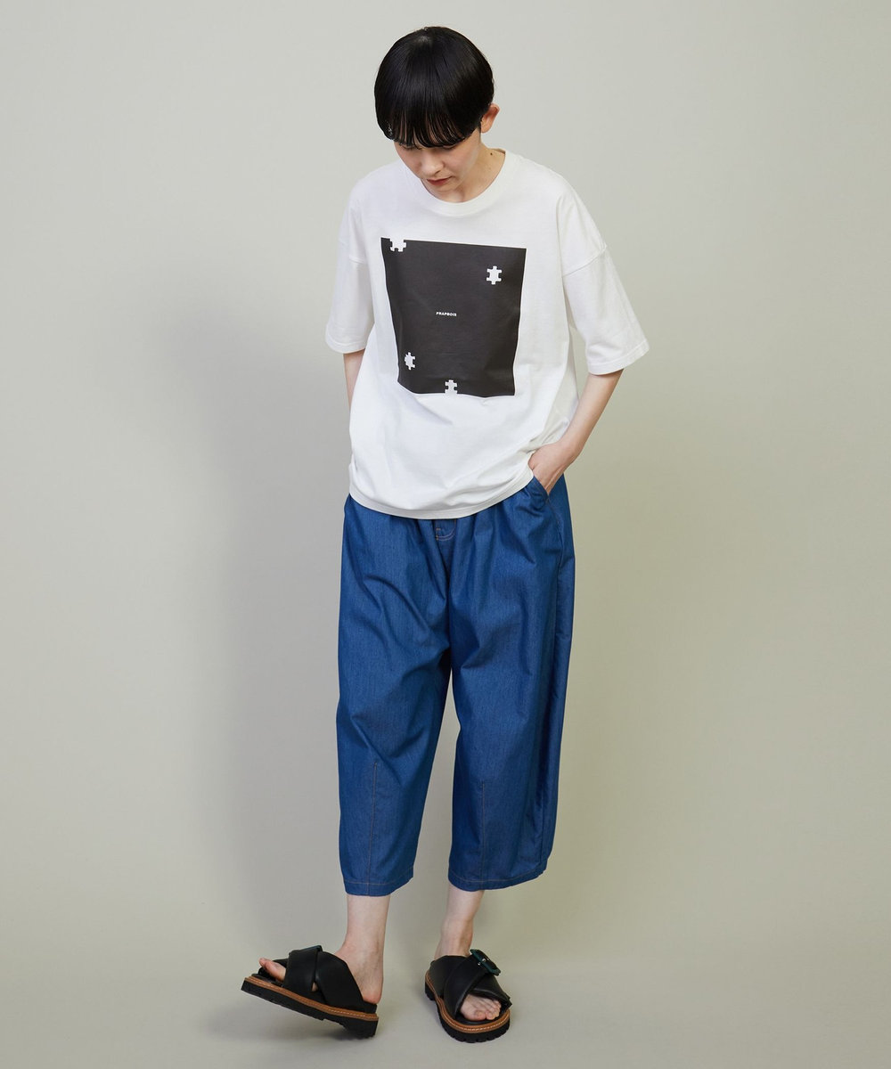 FRAPBOIS クールデニム サルエルパンツ サックスブルー