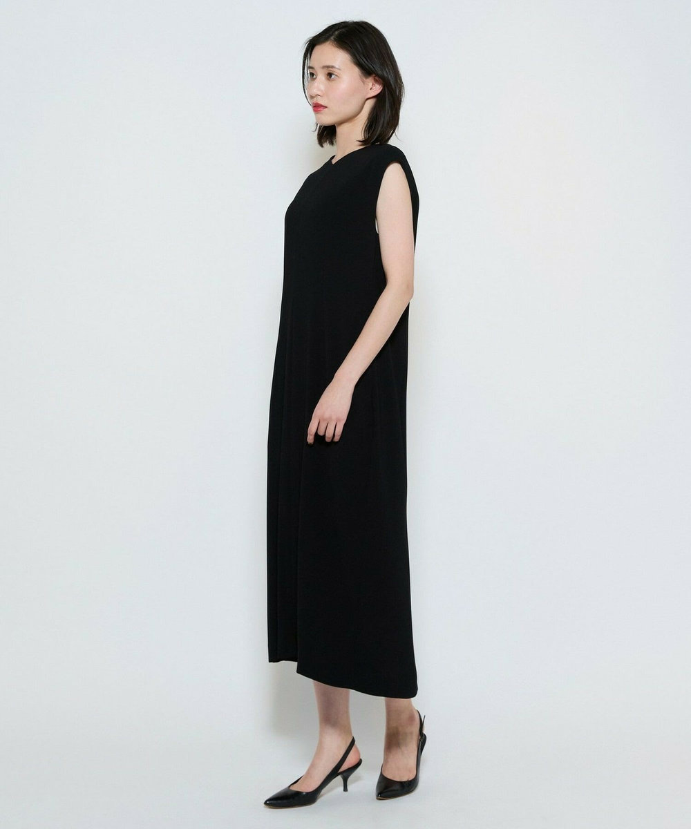 L'EQUIPE バックサテンノースリーブワンピース＜現行素材＞ ブラック