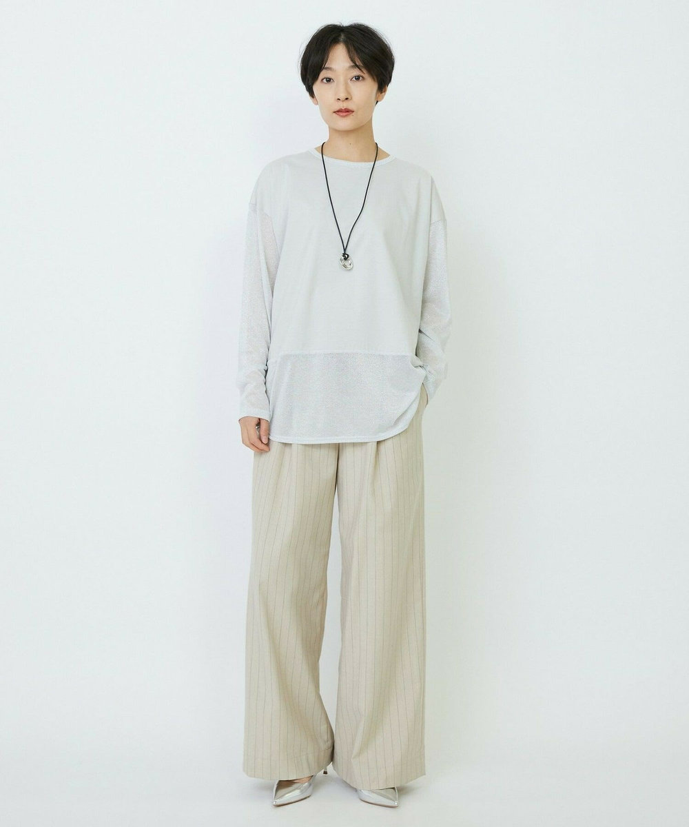 feerique feerique 天竺×ラメ天竺プルオーバー グレー