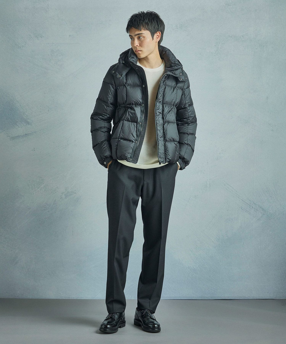 MEN'S BIGI メリノウール ワッフル編みニット ホワイト