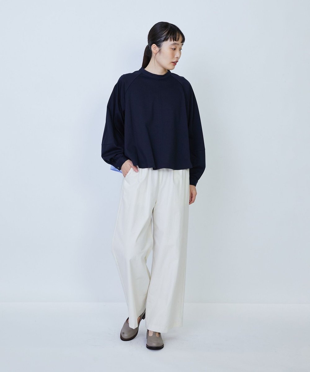 LOISIR コットンタイプライターワイドパンツ キナリ