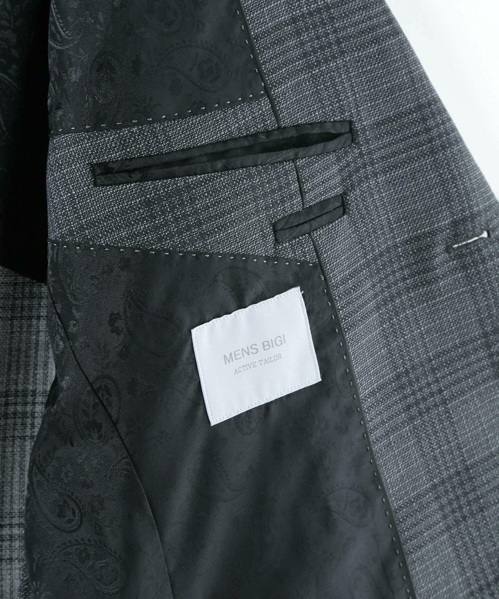 MEN'S BIGI ミックスヤーンブッチャーチェックジャケット グレー