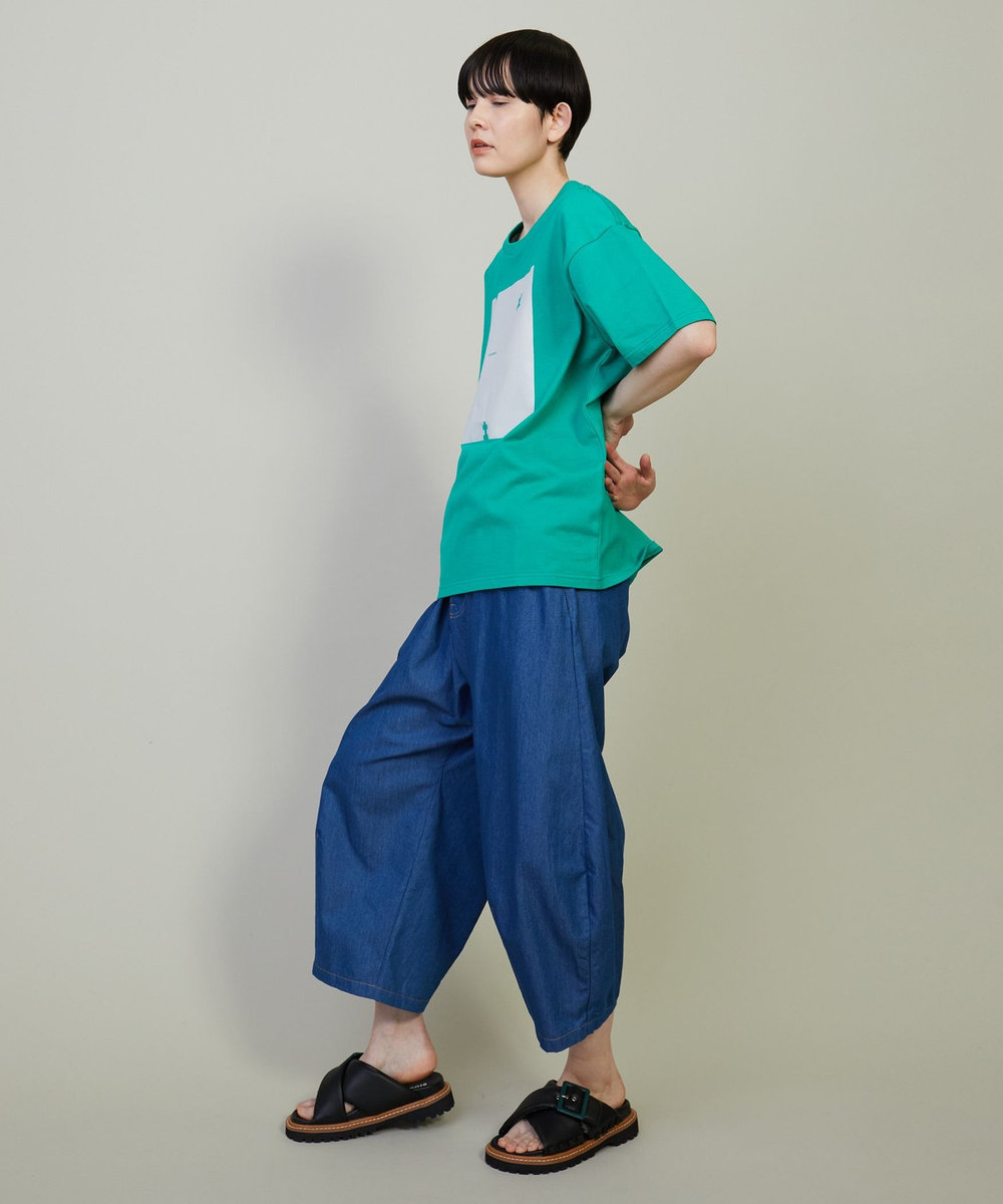 FRAPBOIS クールデニム サルエルパンツ サックスブルー