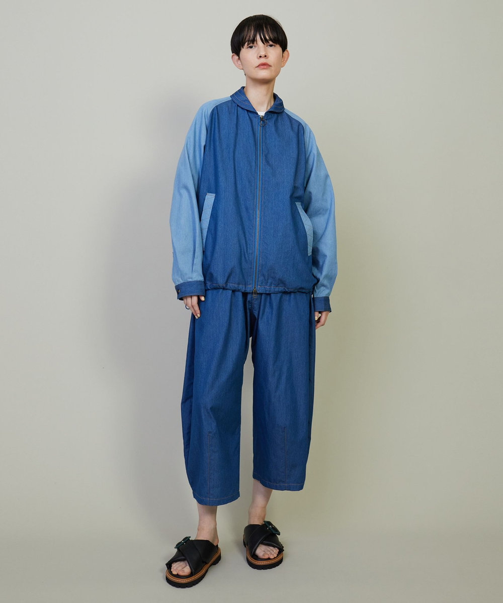 FRAPBOIS クールデニム サルエルパンツ サックスブルー