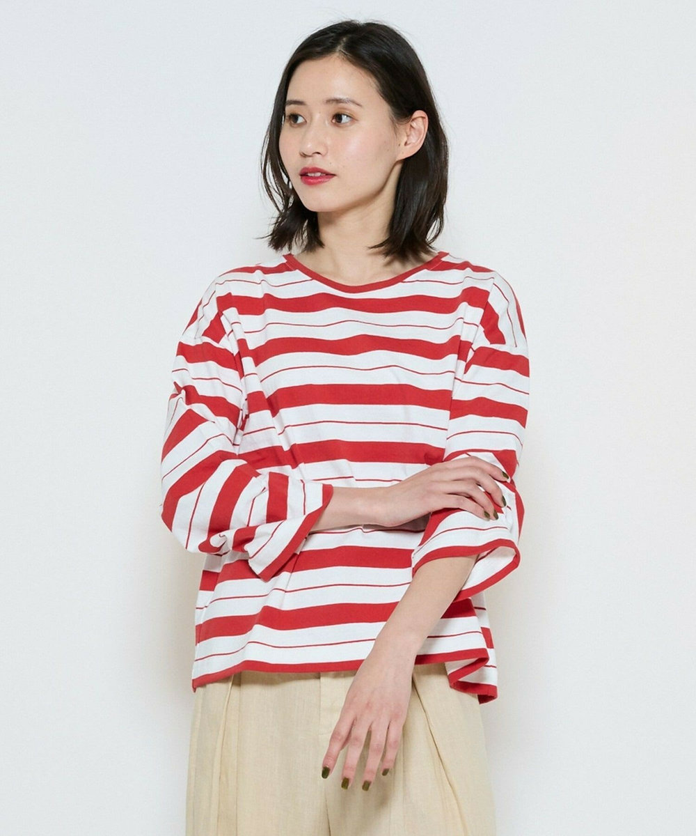 L'EQUIPE raspail×L’EQUIPE 別注ニュアンスボーダーカットソー レッド
