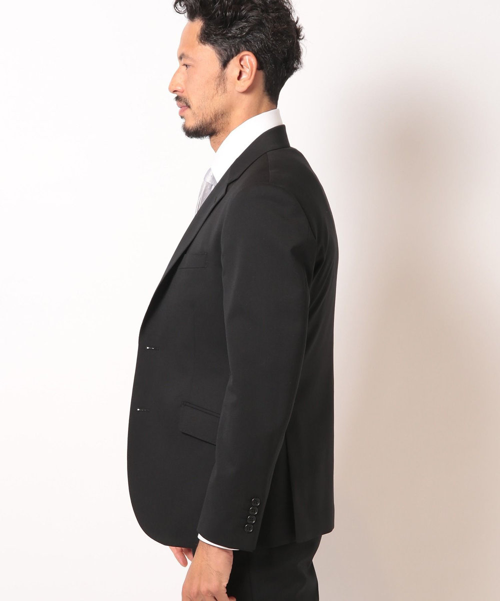 MEN'S BIGI 【スリーピース対応】サージ綾ブラック無地スーツセットアップ ブラック