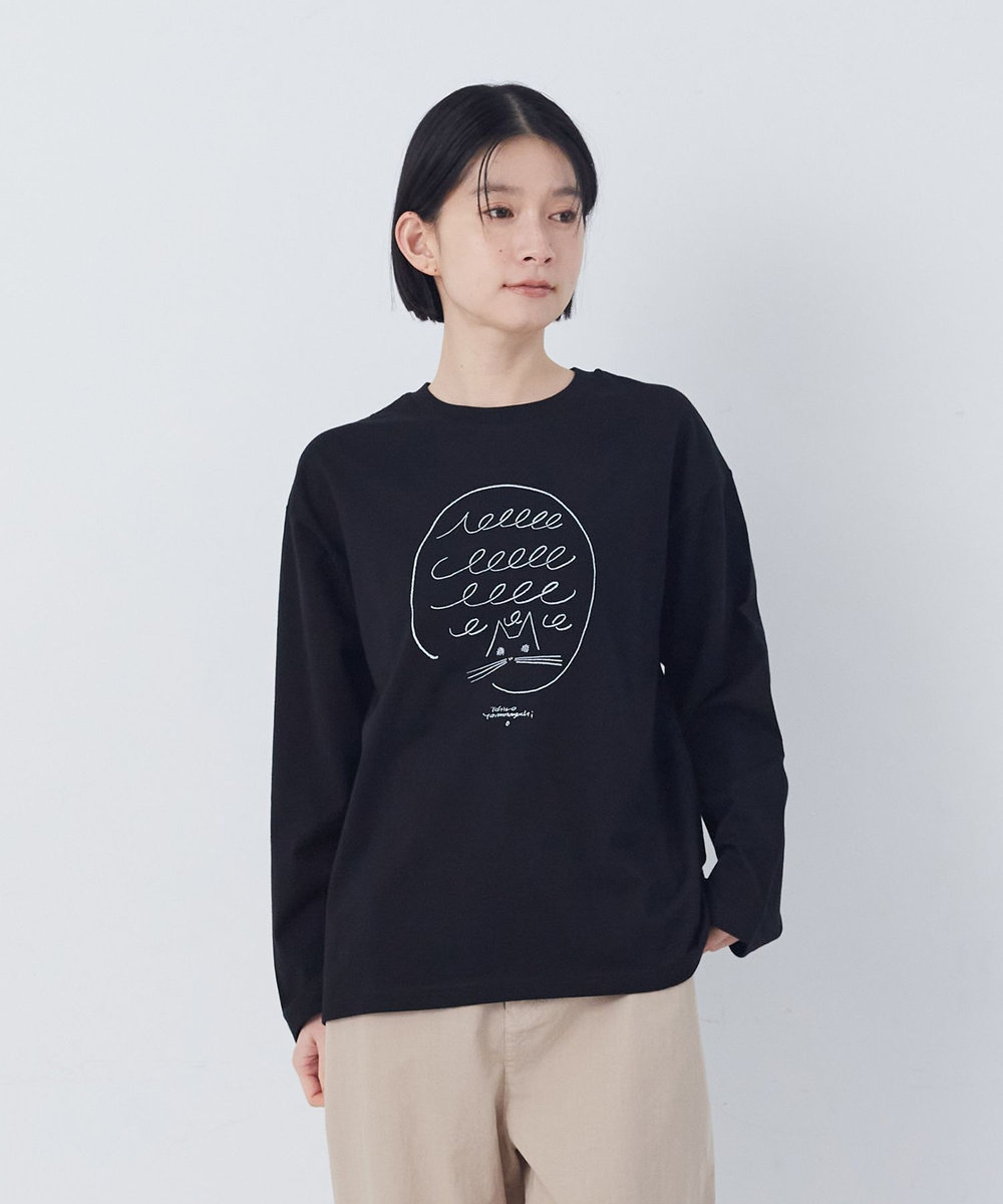 congés payés ADIEU TRISTESSE ichiro yamaguchi. コラボ長袖Ｔシャツ ブラック系その他