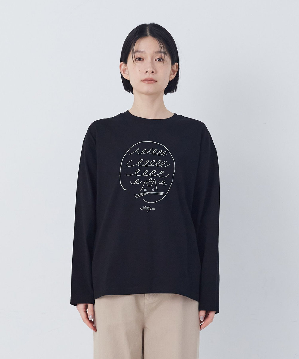 congés payés ADIEU TRISTESSE ichiro yamaguchi. コラボ長袖Ｔシャツ ブラック系その他
