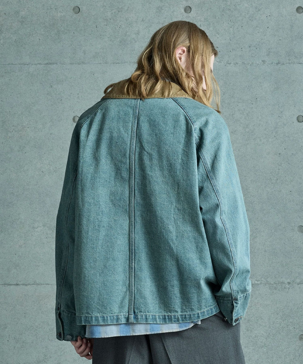 MEN'S BIGI デニムカバーオールジャケット ブルー