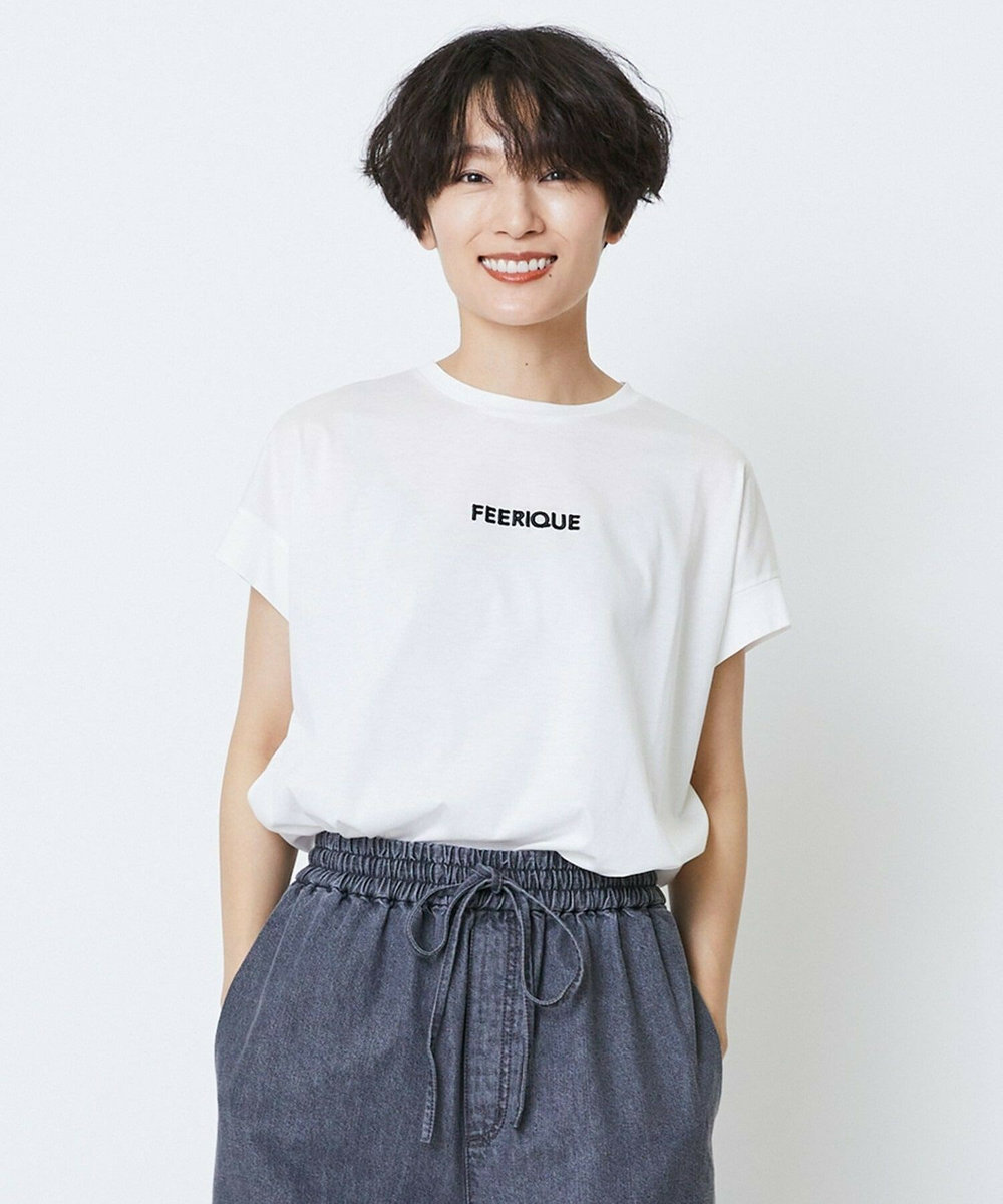 feerique feerique　コンパクトローレル天竺プルオーバー ホワイト