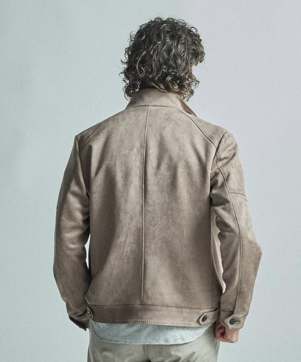 MEN'S BIGI フェイクスエードダンボール ライダースジャケット＜ストレッチ＞ グレー系その他