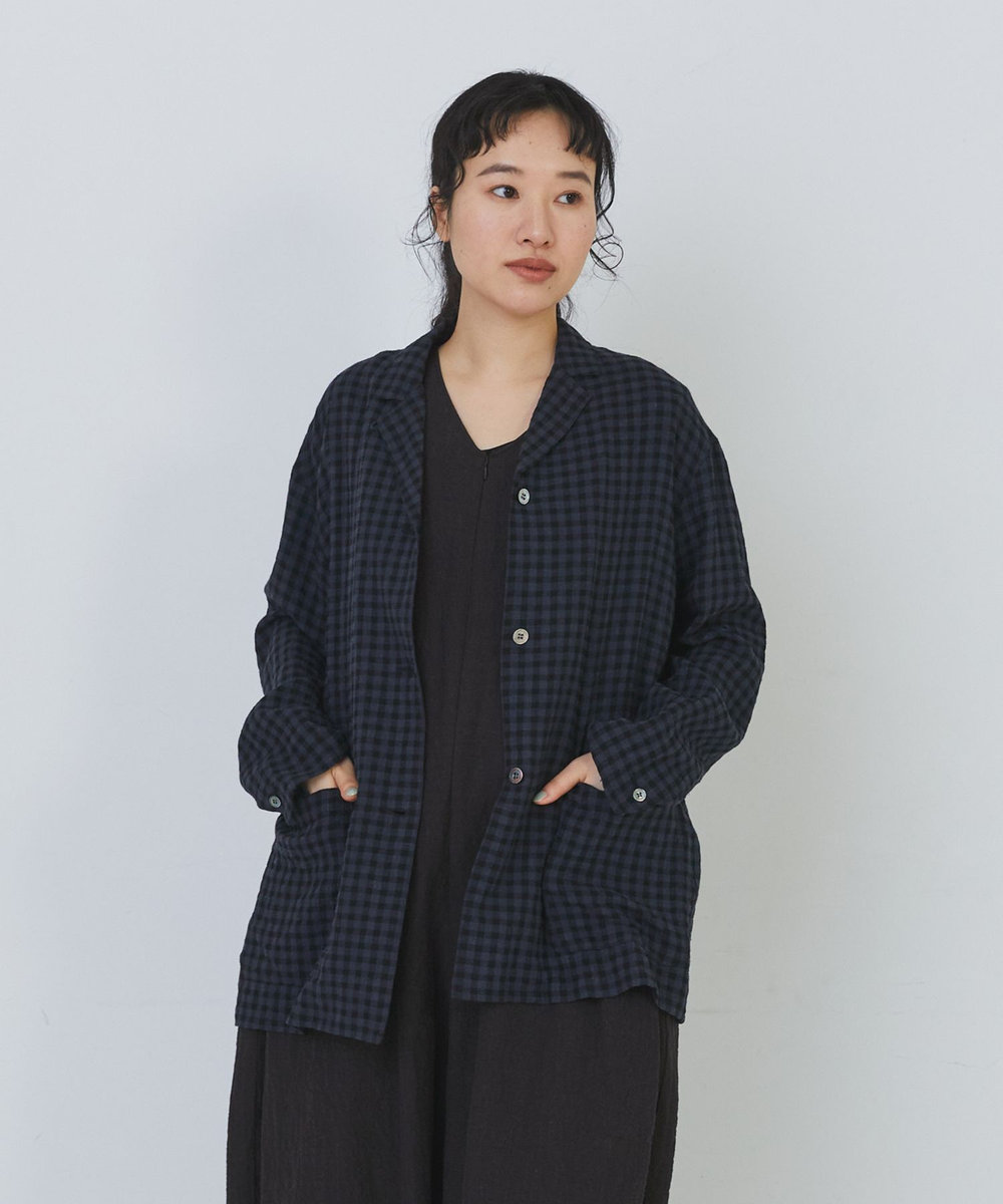 congés payés ADIEU TRISTESSE 【FAVE】シャーリングシャツジャケット ブルー系その他