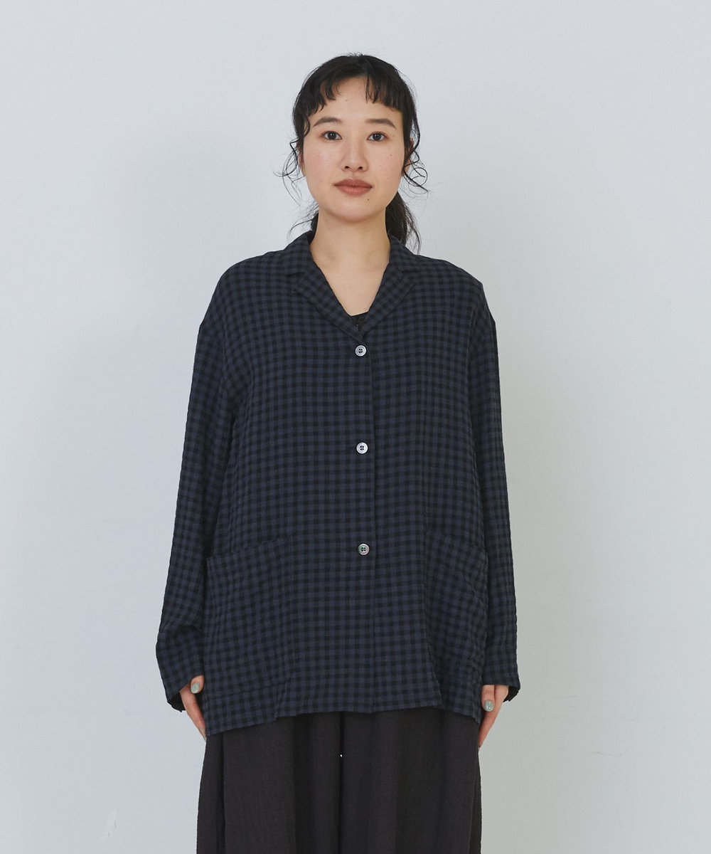 congés payés ADIEU TRISTESSE 【FAVE】シャーリングシャツジャケット ブルー系その他