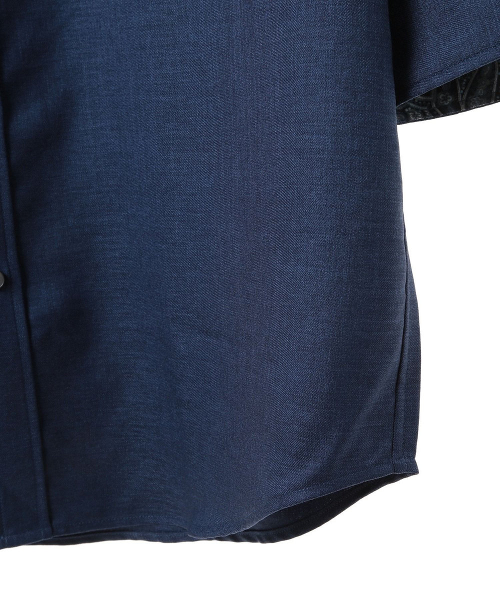 MEN'S BIGI オクシィジュエルストレッチ七分袖シャツ〈ストレッチ〉 ネイビー