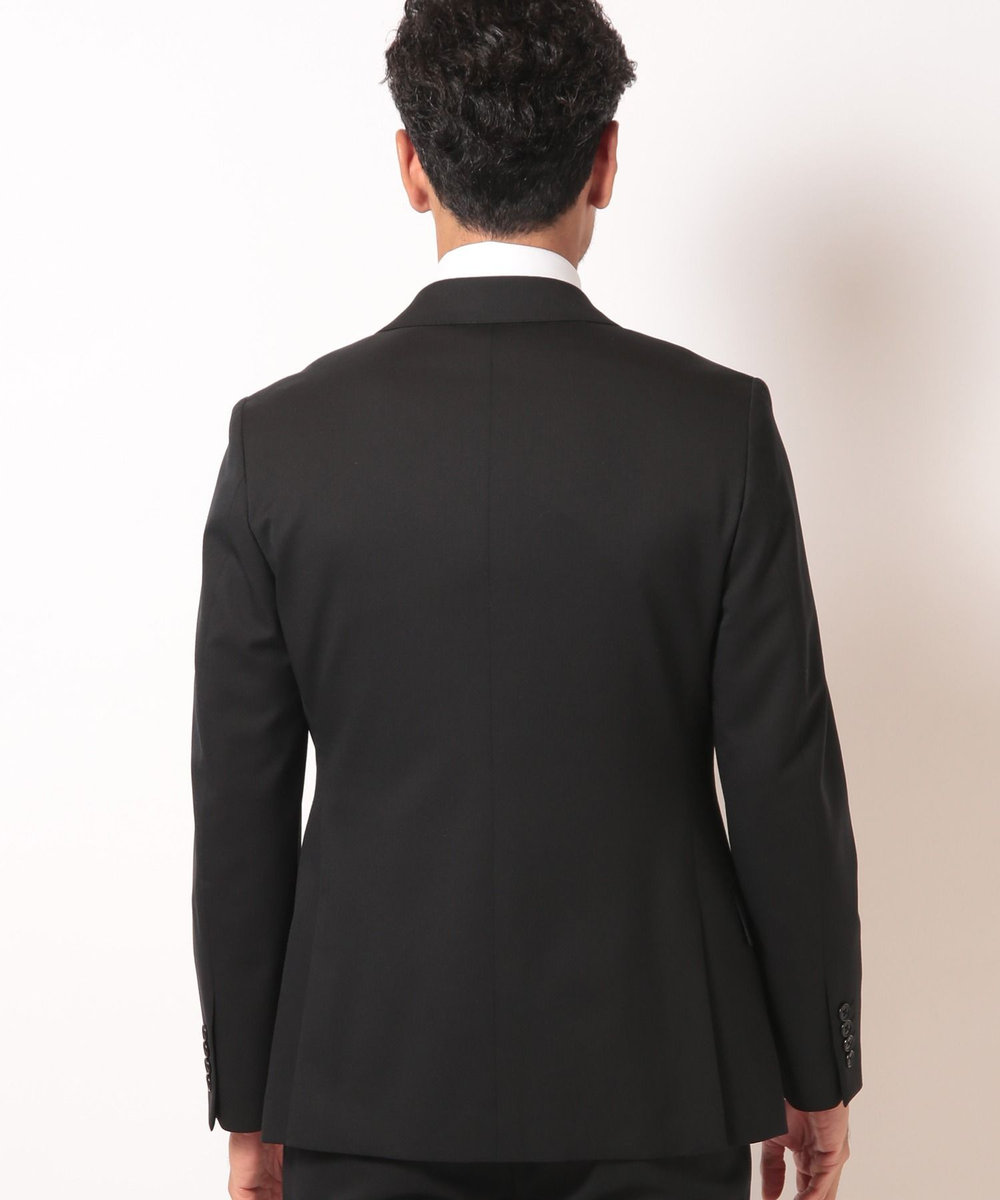 MEN'S BIGI 【スリーピース対応】サージ綾ブラック無地スーツセットアップ ブラック