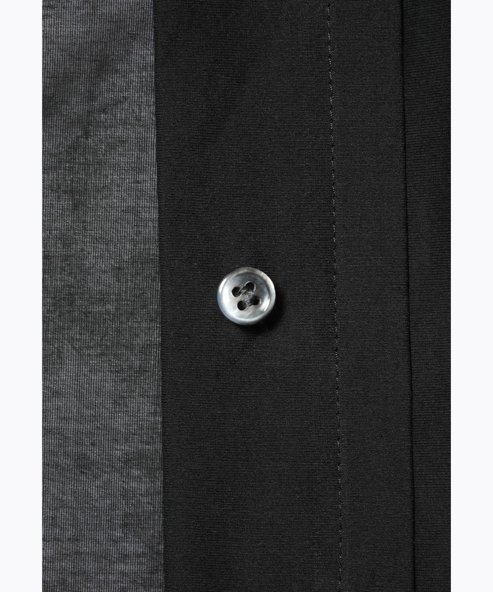 DÉPAREILLÉ ORGANDY NO COLLAR SHIRT / オーガンジーノーカラーシャツ ブラック