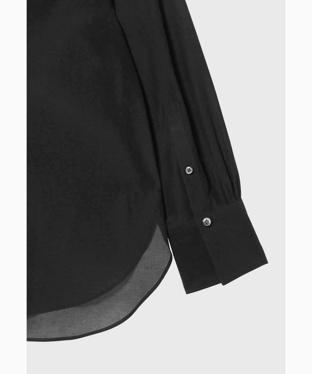 DÉPAREILLÉ ORGANDY NO COLLAR SHIRT / オーガンジーノーカラーシャツ ブラック