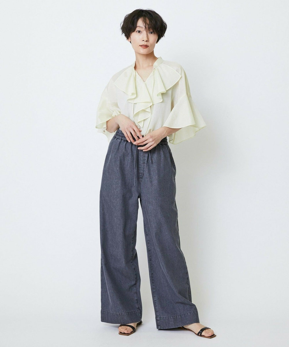 feerique feerique シルキーローンフリルブラウス キナリ