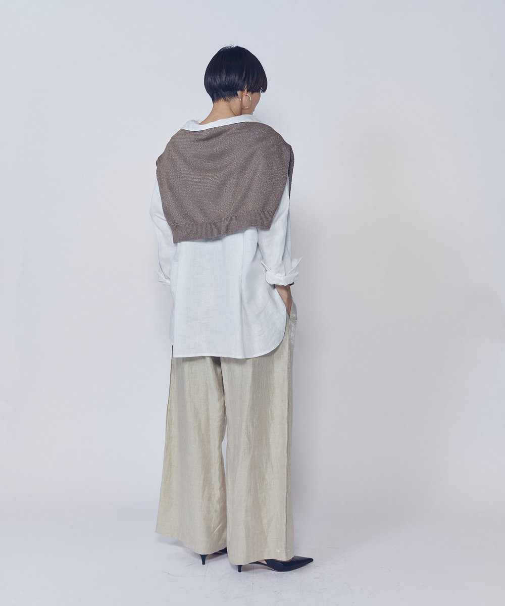 1er Arrondissement リネングロスワッシャーイージーパンツ ゴールド